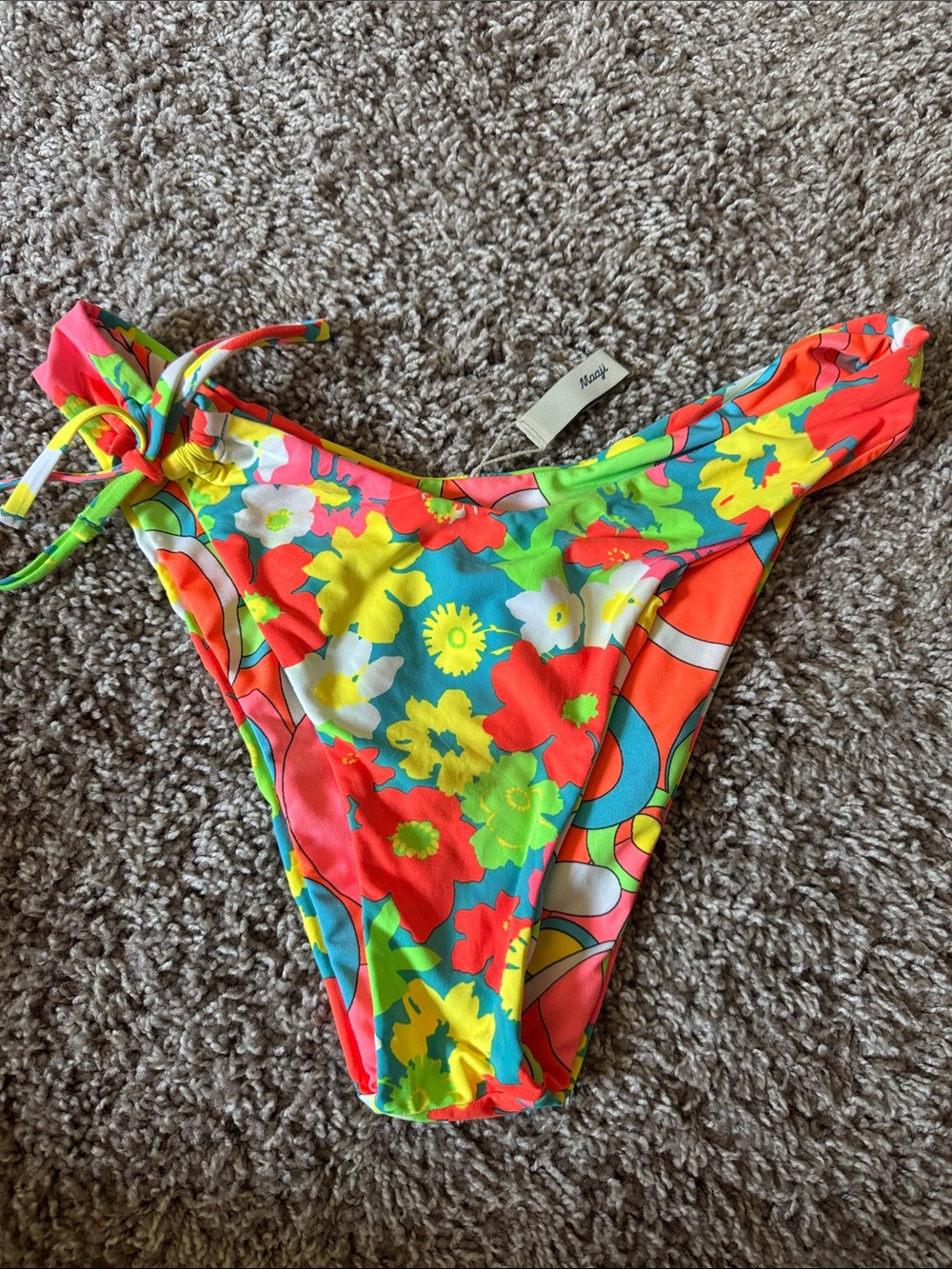 Maaji Floral Tie-Side Swim Bottoms - Multicolor - Size L - NWOT
